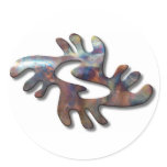 Adrinka-peace-copper Round Stickers