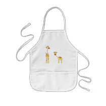 Adult and Baby Giraffe. Cartoon Apron