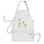 Adult and Baby Giraffe. Cartoon Apron