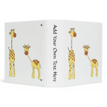 Adult and Baby Giraffe. Cartoon Binder