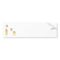 Adult and Baby Giraffe. Cartoon Bumper Stickers