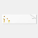 Adult and Baby Giraffe. Cartoon Bumper Stickers