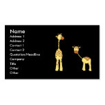 Adult and Baby Giraffe. Cartoon Business Card