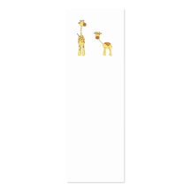 Adult and Baby Giraffe. Cartoon Business Card Template