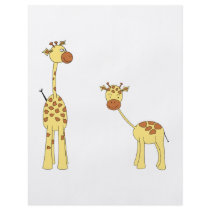 Adult and Baby Giraffe. Cartoon Flyer