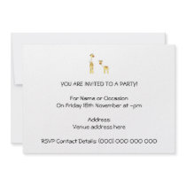 Adult and Baby Giraffe. Cartoon Personalized Invite