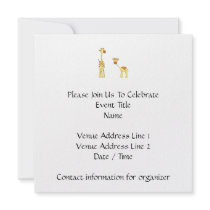 Adult and Baby Giraffe. Cartoon Custom Announcement