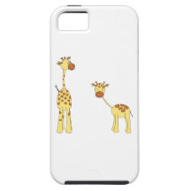 Adult and Baby Giraffe. Cartoon iPhone 5 Cases