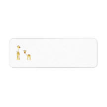 Adult and Baby Giraffe. Cartoon Custom Return Address Label