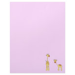 Adult and Baby Giraffe. Cartoon Customized Letterhead
