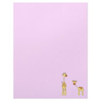 Adult and Baby Giraffe. Cartoon Customized Letterhead
