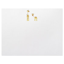 Adult and Baby Giraffe. Cartoon Letterhead Design