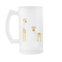 Adult and Baby Giraffe. Cartoon Mug