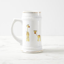 Adult and Baby Giraffe. Cartoon Mug