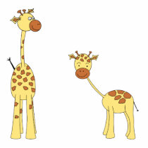 Adult and Baby Giraffe. Cartoon Acrylic Cut Out