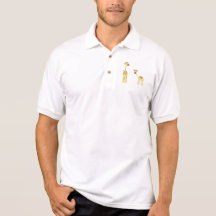 Adult and Baby Giraffe. Cartoon Polo Shirt