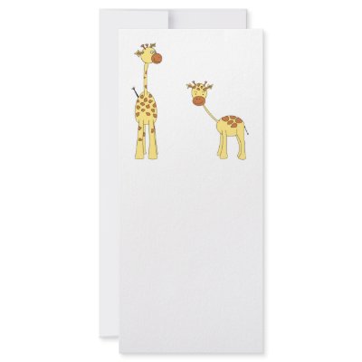 Adult and Baby Giraffe. Cartoon Full Color Rack Card by Animal_Art_By_Ali