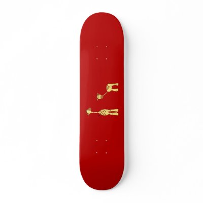Adult and Baby Giraffe. Cartoon Custom Skate Board by Animal_Art_By_Ali