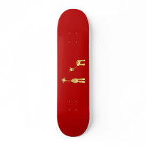 Adult and Baby Giraffe. Cartoon Custom Skate Board