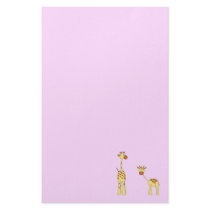 Adult and Baby Giraffe. Cartoon Personalized Stationery