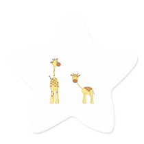 Adult and Baby Giraffe. Cartoon Stickers