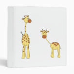 Adult and Baby Giraffe. Cartoon Vinyl Binder