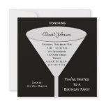 Adult Birthday Party Invites --  A Toast on Black invitations