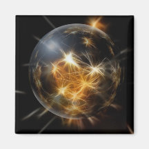 Advent Ball Gold Lights Christmas Tree Decoration Fridge Magnet