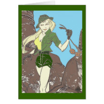 ADVENTURE GIRL COMIC GREETING CARD