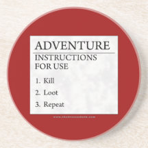 Adventure Instructions Beverage Coasters