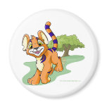 Adventurous orange Kougra on Mystery Island magnets