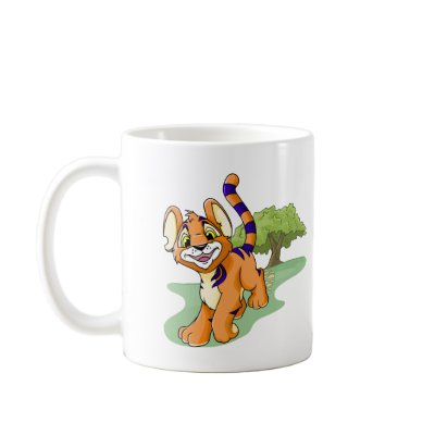 Adventurous orange Kougra on Mystery Island Coffee Mug by neopets