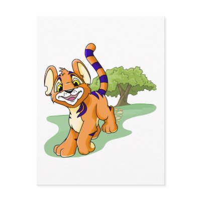 Adventurous orange Kougra on Mystery Island Post Card by neopets