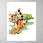 Adventurous orange Kougra on Mystery Island posters