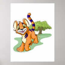 Adventurous orange Kougra on Mystery Island Print
