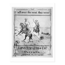 Advert for Levi Strauss & Co, c.1900 (litho) Post Card