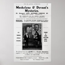 Advertisement for Maskelyne & Devant's Mysteries Posters