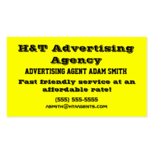 Advertising agency business card