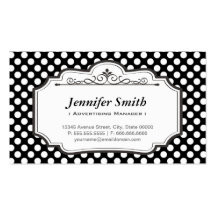Advertising Manager - Black Polka Dots Business Cards
