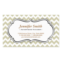 Advertising Manager - Chevron Simple Jasmine Business Card Template