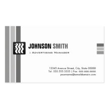 Advertising Manager - Creative Black White Business Card Template