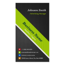 Advertising Manager - Premium Black and Green Business Card Templates