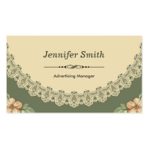 Advertising Manager - Vintage Chic Floral Business Cards