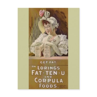 Advertisment for Get Fat Food Tables 1895 Postcards by MyOtherPlanet