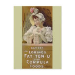 Advertisment for Get Fat Food Tables 1895 postcards