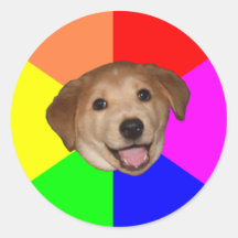 Advice Dog Round Stickers