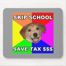 Advice Dog Skip School Mouse Pad