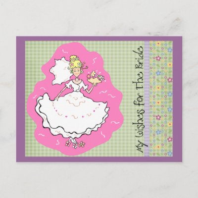 Bridal Advice on Advice   Wishes Bridal Shower Card Post Card By Whupsadaisy