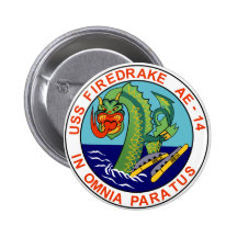 AE-14 USS Firedrake Ammunition Ship Military Patch Pin