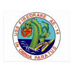 AE-14 USS Firedrake Ammunition Ship Military Patch Postcards